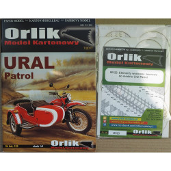 Ural “Patrol” - the Soviet motorcycle with a trailer – a set (Chalk printing)
