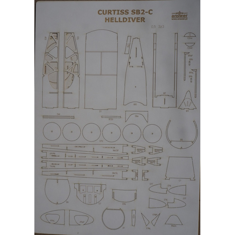 Curtiss SB2C-4 Helldiver – the US diving bomber – a laser cut frame parts