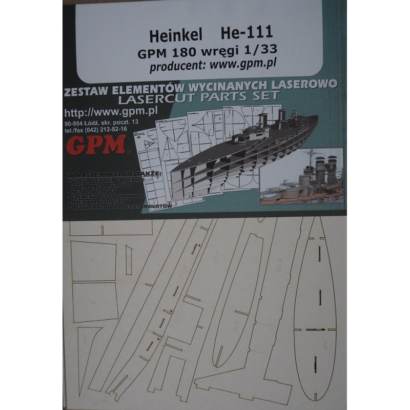 Heinkel He-111 - the German bomber – a laser cut parts