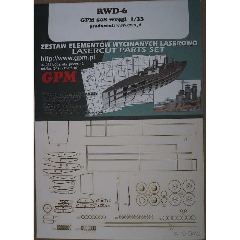"RWD-6" – the Polish tourist - sports aircraft – a laser cut parts