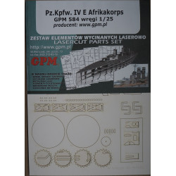 Pz. Kpfw. IV. Ausf. E „Afrikakorps“– Vokietijos vidutinis tankas – lazeriu pjautos detalės
