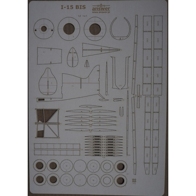 Polikarpov I-15bis – the Soviet fighter – a  laser cut frame parts