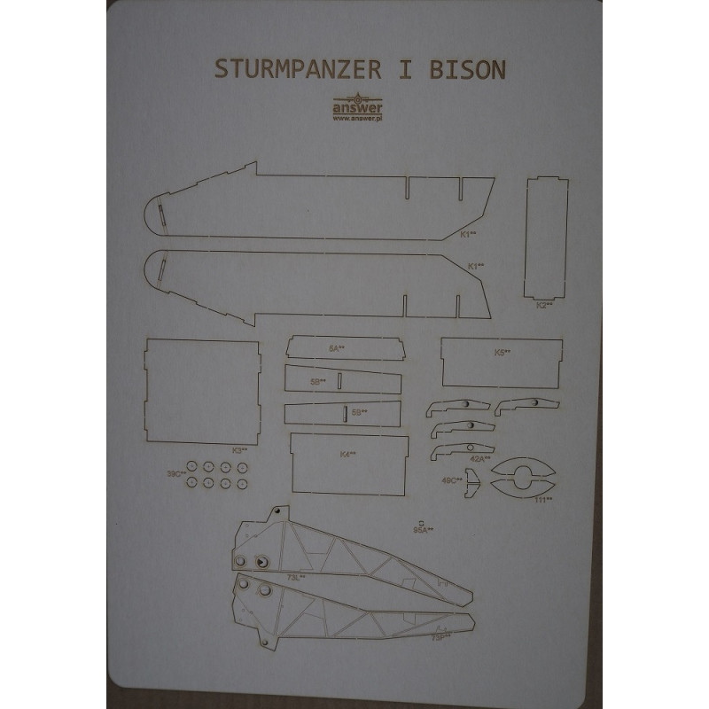 Pz. Kpfw. I Ausf. B. “Bison” – the German self-propelled gun (SPG) – a laser cut frame parts