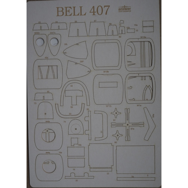 Bell 407 – the US/ Polish Police Service Helicopter – a  laser cut frame parts