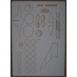 SAAB J-35F “Draken” – the Swedish fighter – interceptor – a  laser cut frame parts