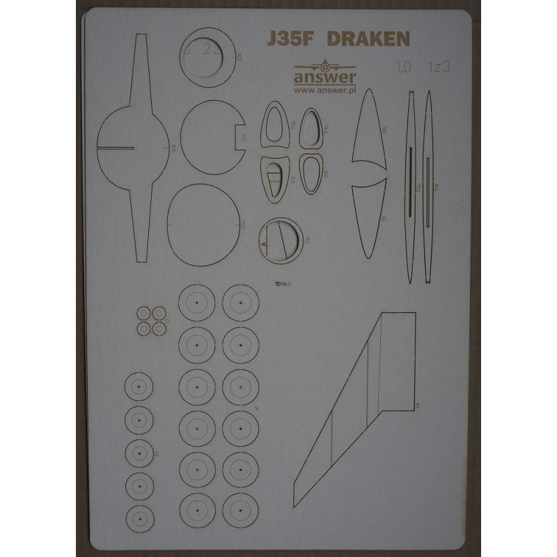 SAAB J-35F „Draken“ – Švedijos naikintuvas – perėmėjas – lazeriu pjautos karkaso detalės