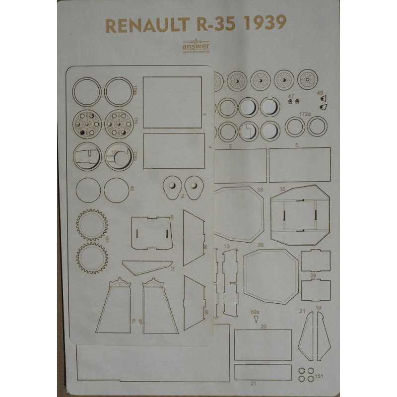 Renault R-35. 1939 model - the French light tank – a laser cut frame parts