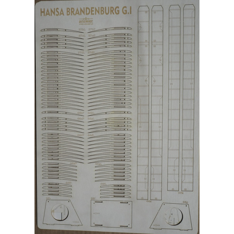 Hansa "Brandenburg" G. I – the Austro-Hungarian heavy bomber – a  laser cut frame parts