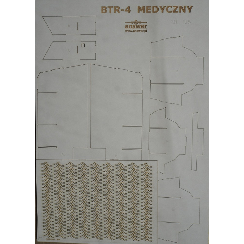 BSEM-4K – Ukrainos šarvuota sanitarinė – evakuacinė mašina – lazeriu pjautos karkaso ir protektorių detalės