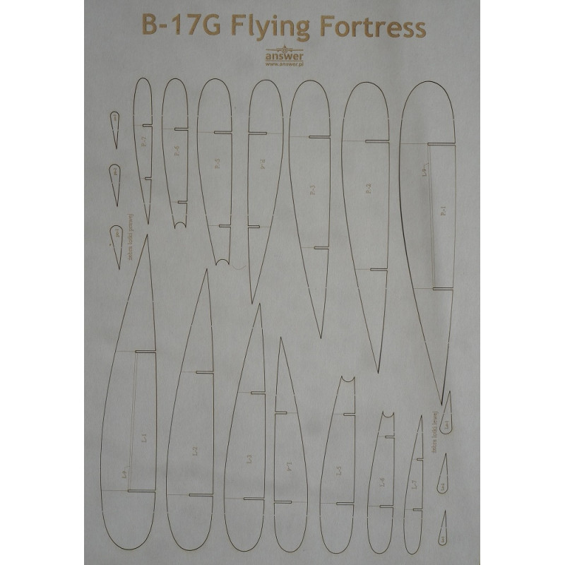Boeing B-17G „Flying Fortress“ – JAV sunkusis bombonešis – lazeriu pjautos karkaso detalės