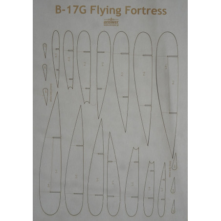 Boeing B-17G «Flying Fortress» — американский тяжёлый бомбардировщик – детали каркаса, вырезанные лазером
