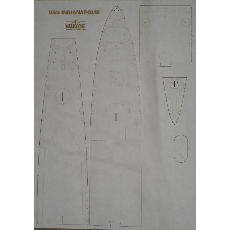 USS «Indianapolis» – американский тяжелый крейсер класса «Portland» - детали, вырезанные лазером