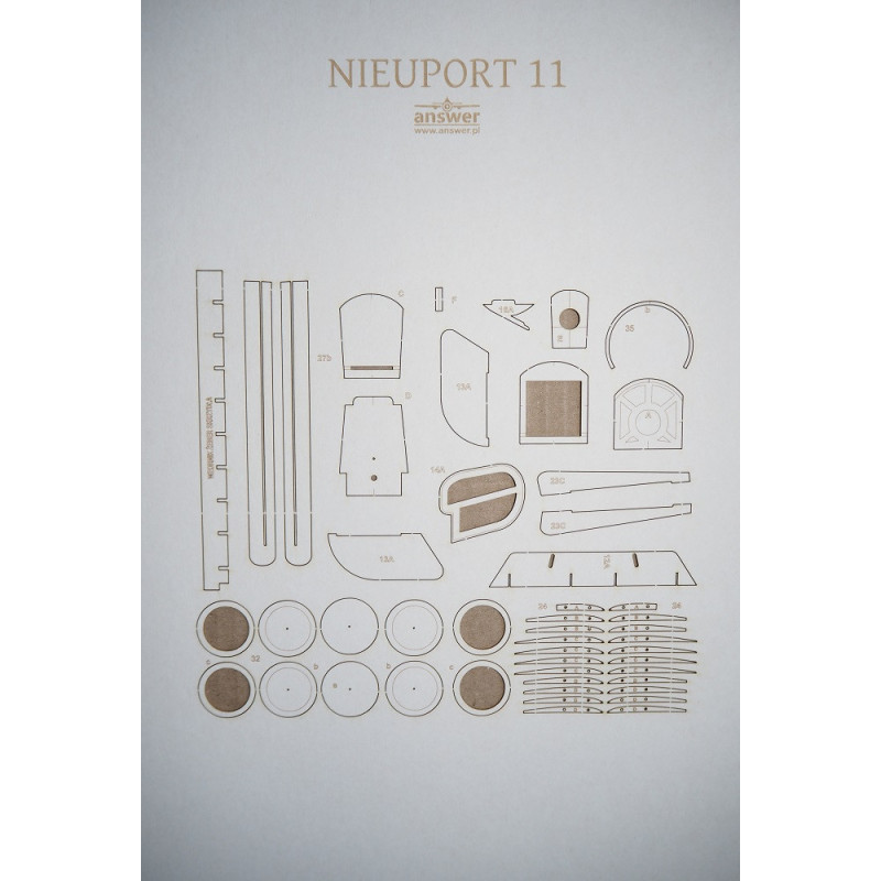 Nieuport Nie - 11 – Prancūzijos/ Belgijos naikintuvas – lazeriu pjautos detalės
