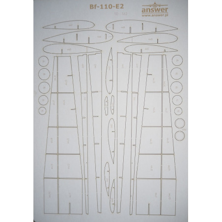 Messerschmitt Bf-110E - Vokietijos sunkusis naktinis naikintuvas – lazeriu pjautos detalės