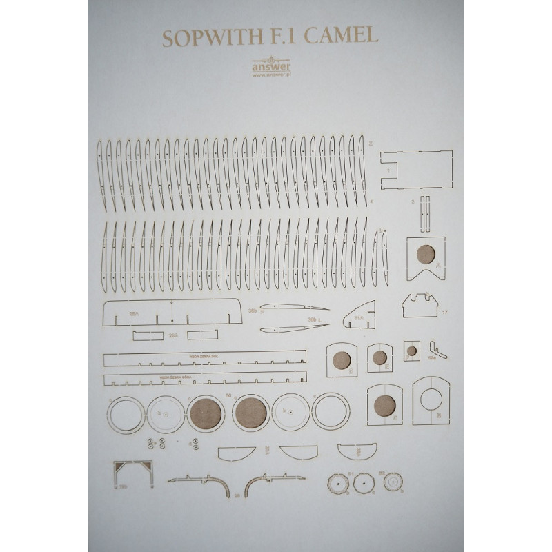 Sopwith "Camel" Comic - британский истребитель – детали, вырезанные лазером