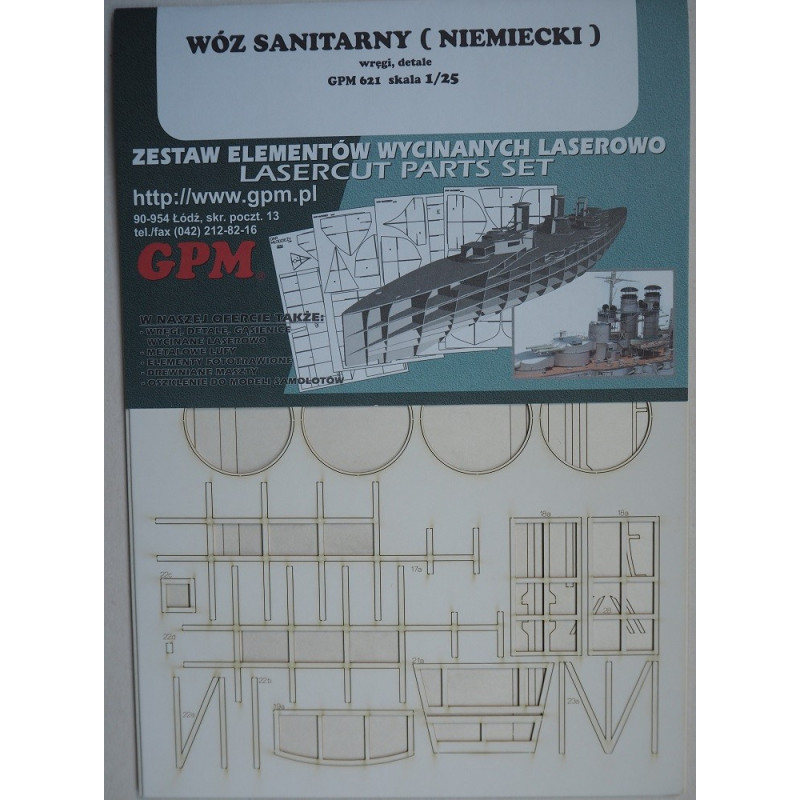 German sanitary carriage Hf.6 - a laser cut details