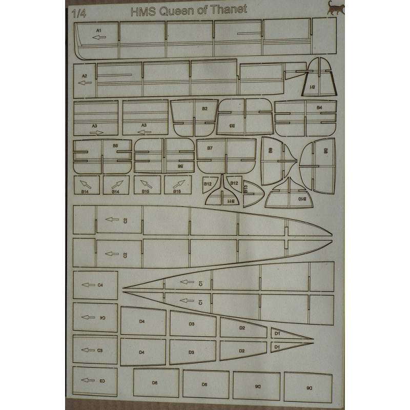 HMS “Queen of Thanet” – the British wheeled minesweeper – a laser cut parts