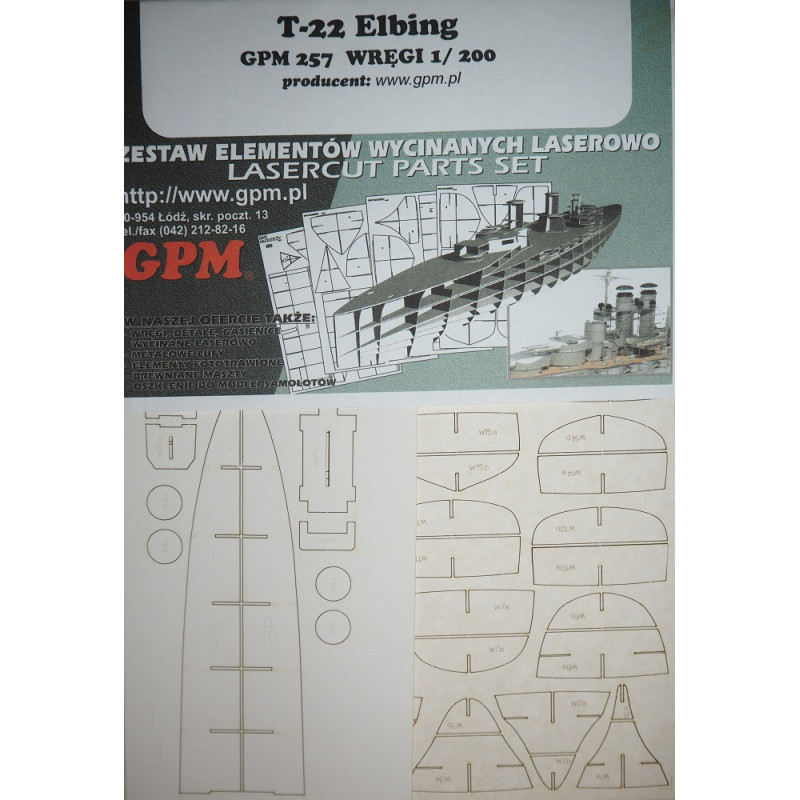 T-22 – the German "Elbing" type torpedo ship – a laser cut frame parts