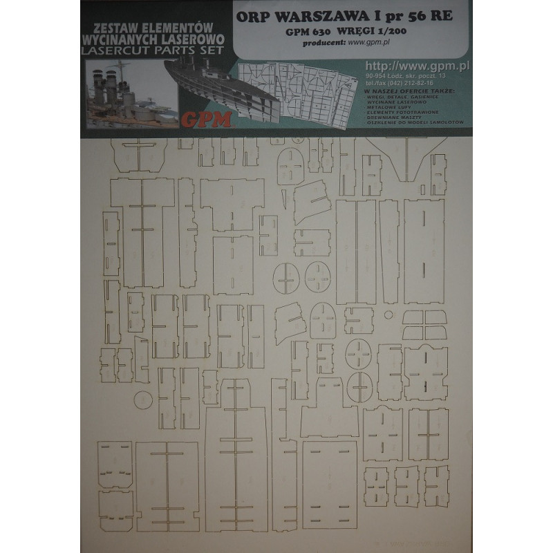 ORP "Warszawa I" – the Polish project 56AE rocket destroyer – a laser cut frame parts