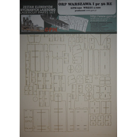 ORP "Warszawa I" – the Polish project 56AE rocket destroyer – a laser cut frame parts