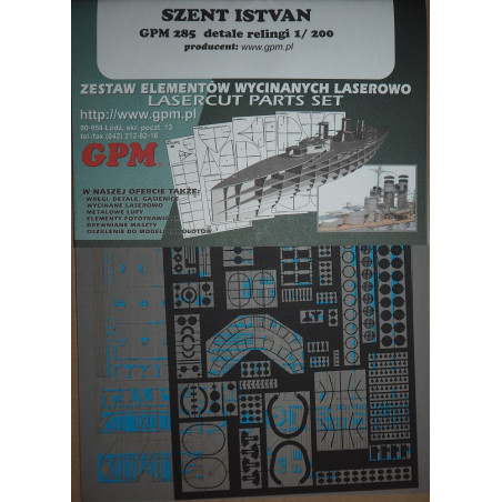 „Szent Istvan“ - Austrijos-Vengrijos „Tegetthoff“ klasės linijinis laivas– lazeriu pjautos papildomos detalės