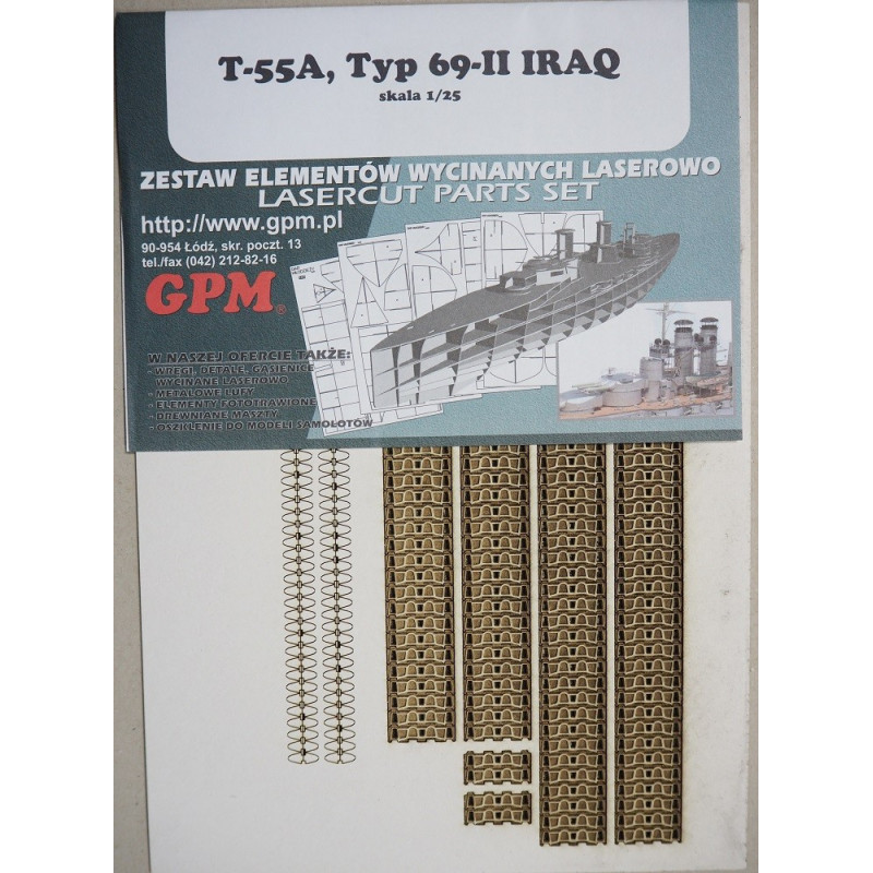 T-55A, Typ 69-II Iraq, WZT-1, Neva" - a laser-cut tracks