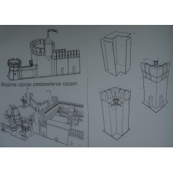 Corner of a high defensive wall (version 1)– a medieval castle detail (Castle series)