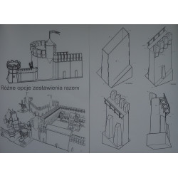 High defensive wall slope parts (2 segments) – a medieval castle detail (Castle series)