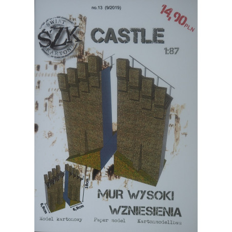 High defensive wall slope parts (2 segments) – a medieval castle detail (Castle series)