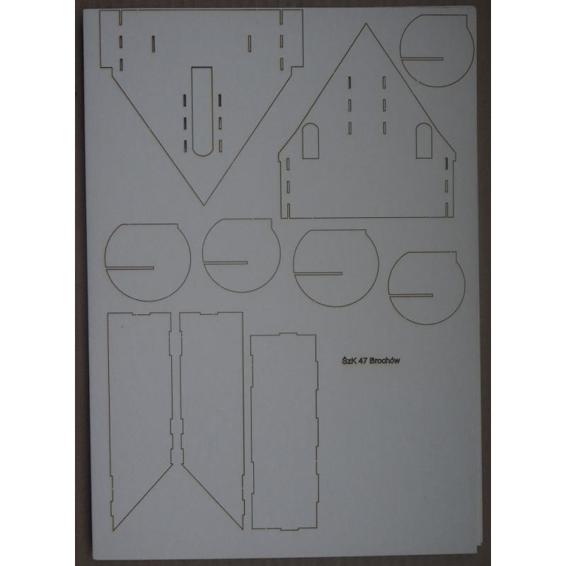 St. Roch and John the Baptist fortified church Roman Catholic sanctuary in Brochów (Poland) – a laser cut parts