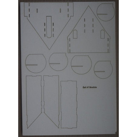 St. Roch and John the Baptist fortified church Roman Catholic sanctuary in Brochów (Poland) – a laser cut parts