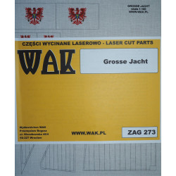“Grosse Jacht” - the German armed yacht - the laser-cut parts – the canvas sail and the flags (2 edition)