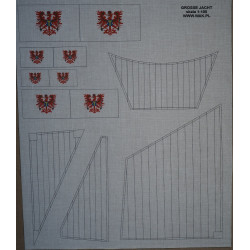 “Grosse Jacht” - the German armed yacht - the laser-cut parts – the canvas sail and the flags (2 edition)