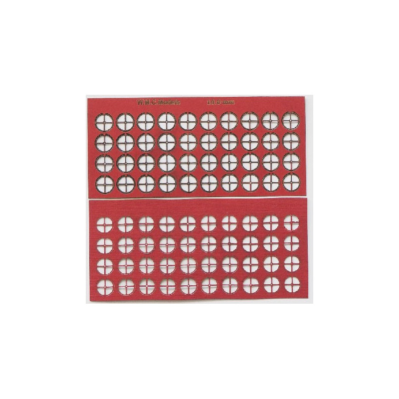Sklendžių suktuvėliai 4 kojelių 10 mm, kartonas 0,25 mm, raudoni