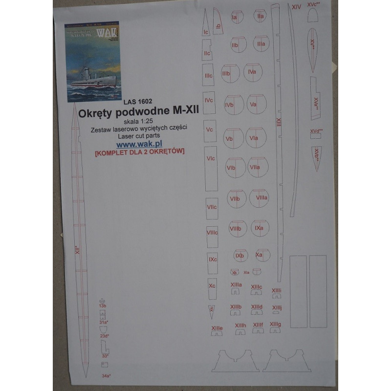 M-35 and M-104 - the USSR Type M – XII submarines - the laser cut details M-35 and M-104 - the USSR Type M – XII submarines - the laser cut details