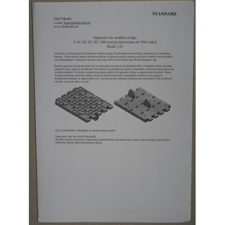 T-34, SU-85M and SU-100 - the USSR medium tank and SPAU - the laser-cut and engraved tracks
