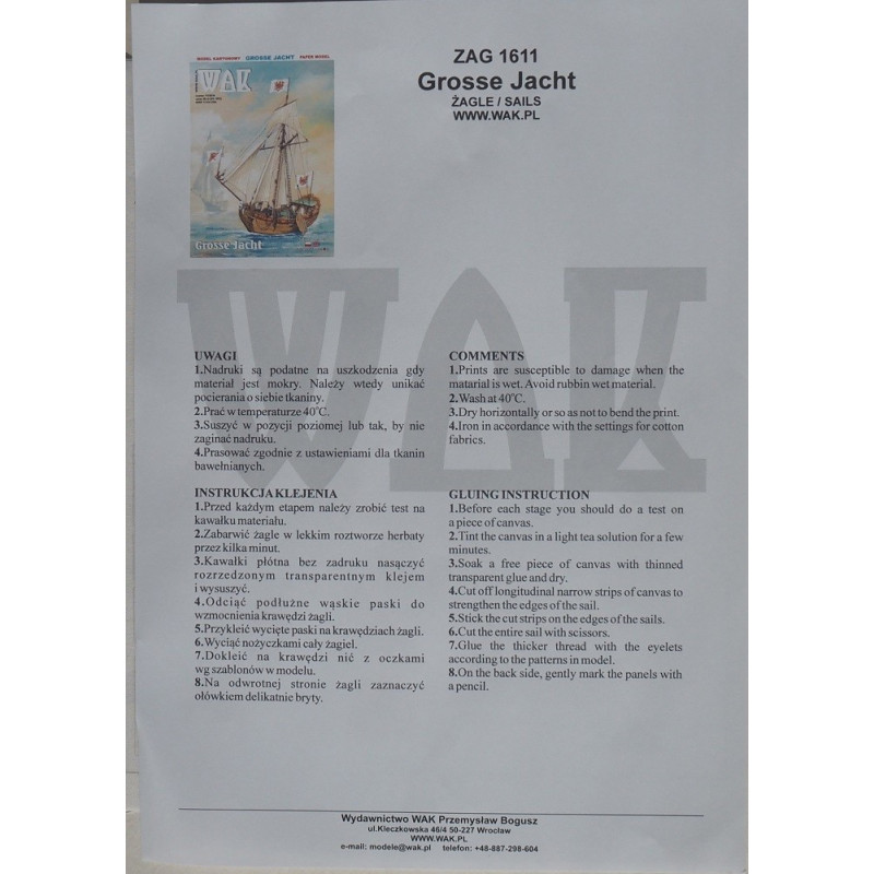 “Grosse Jacht” - the German armed yacht - the canvas sail and the flags