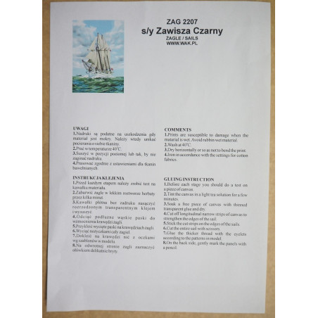 s/y „ Zawisza Czarny “ – the Polish harzer’s schooner from 1934 year - the canvas sails and the flags