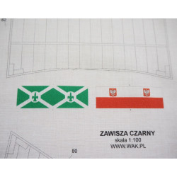s/y „ Zawisza Czarny “ – the Polish harzer’s schooner from 1934 year - the canvas sails and the flags