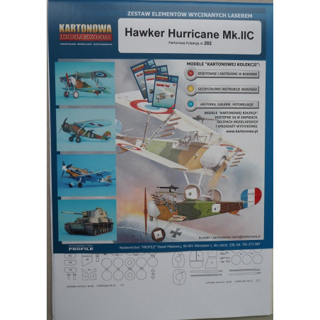 Hawker «Hurricane» Mk. I – британский истребитель - вырезанные лазером детали