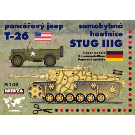 T-26 ir Stug. III – JAV šarvuotas visureigis ir Vokietijos savaeigis artilerijos pabūklas