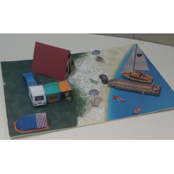 Prie ežero - diorama